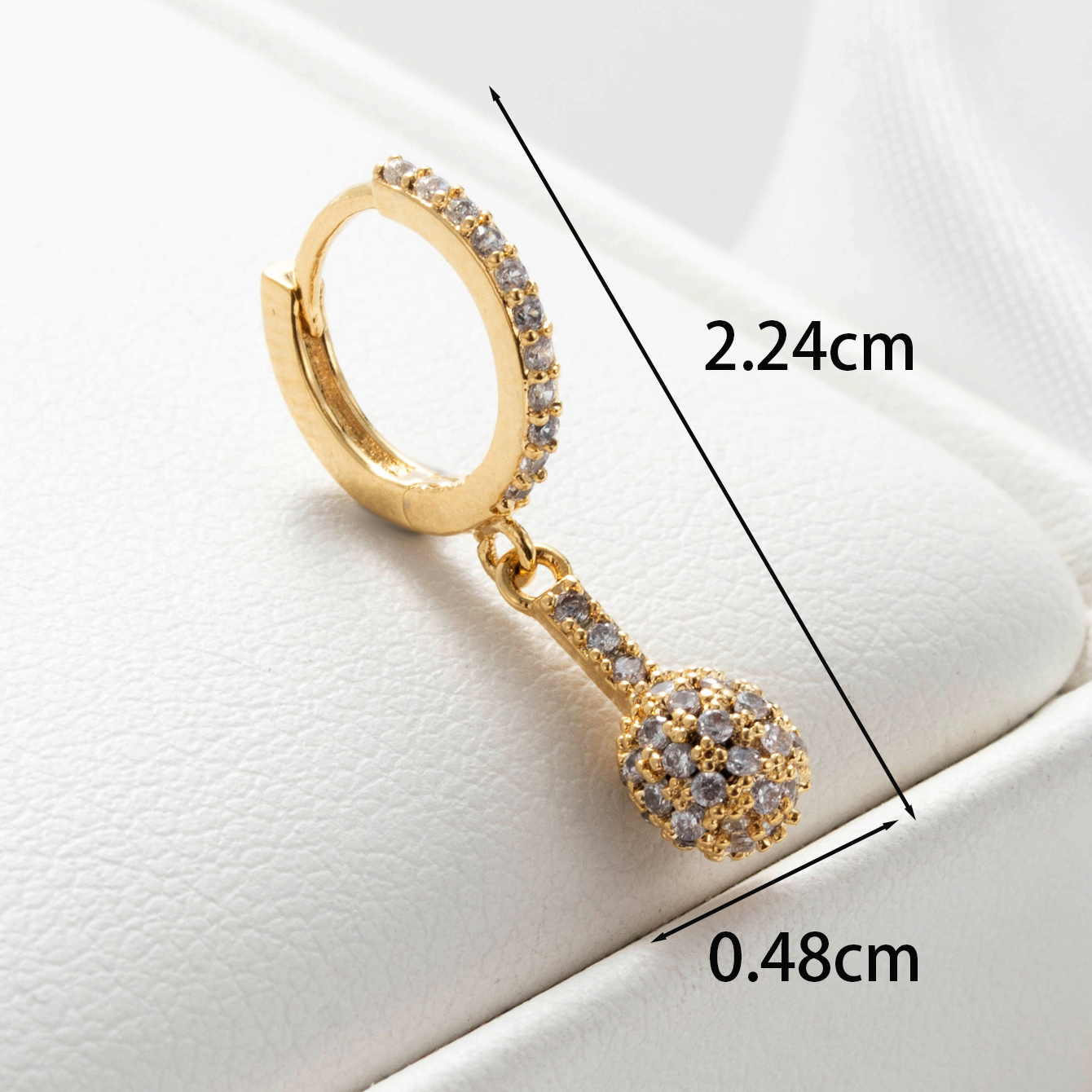 1 Piece Casual Simple Style Hexagon Cross Inlay Copper Zircon Ear Studs display picture 2