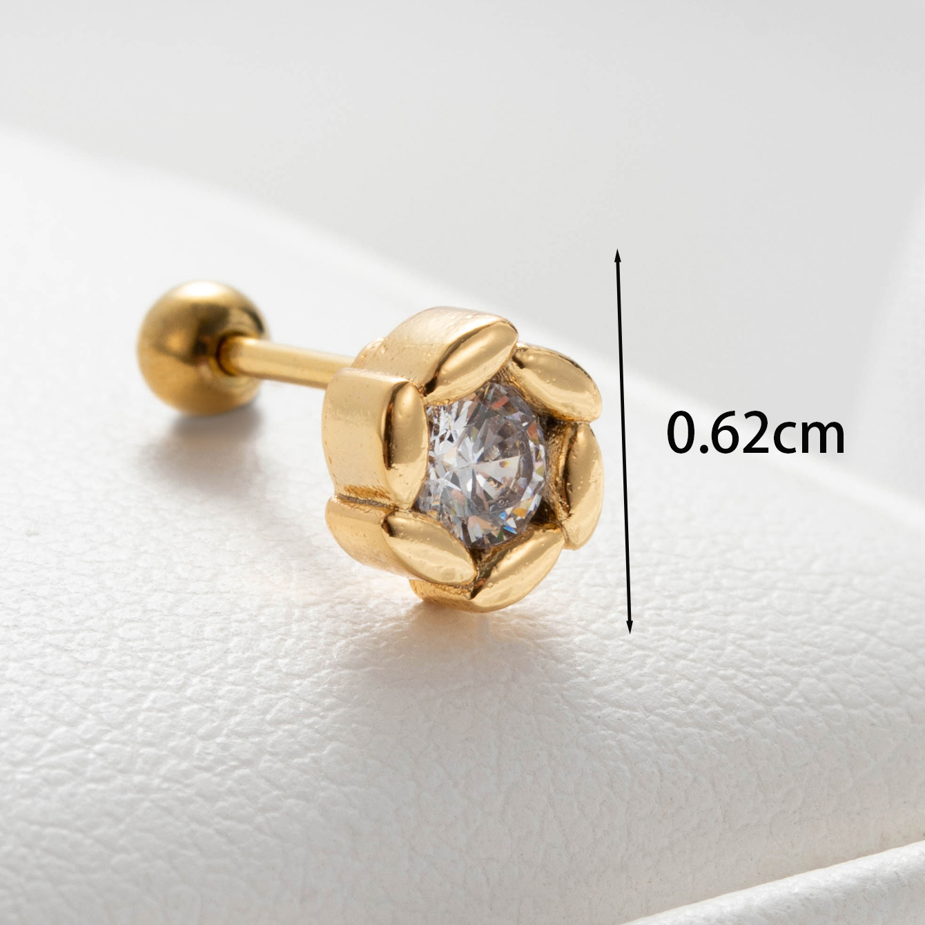1 Piece Casual Simple Style Flower Inlay Copper Zircon Ear Studs display picture 1