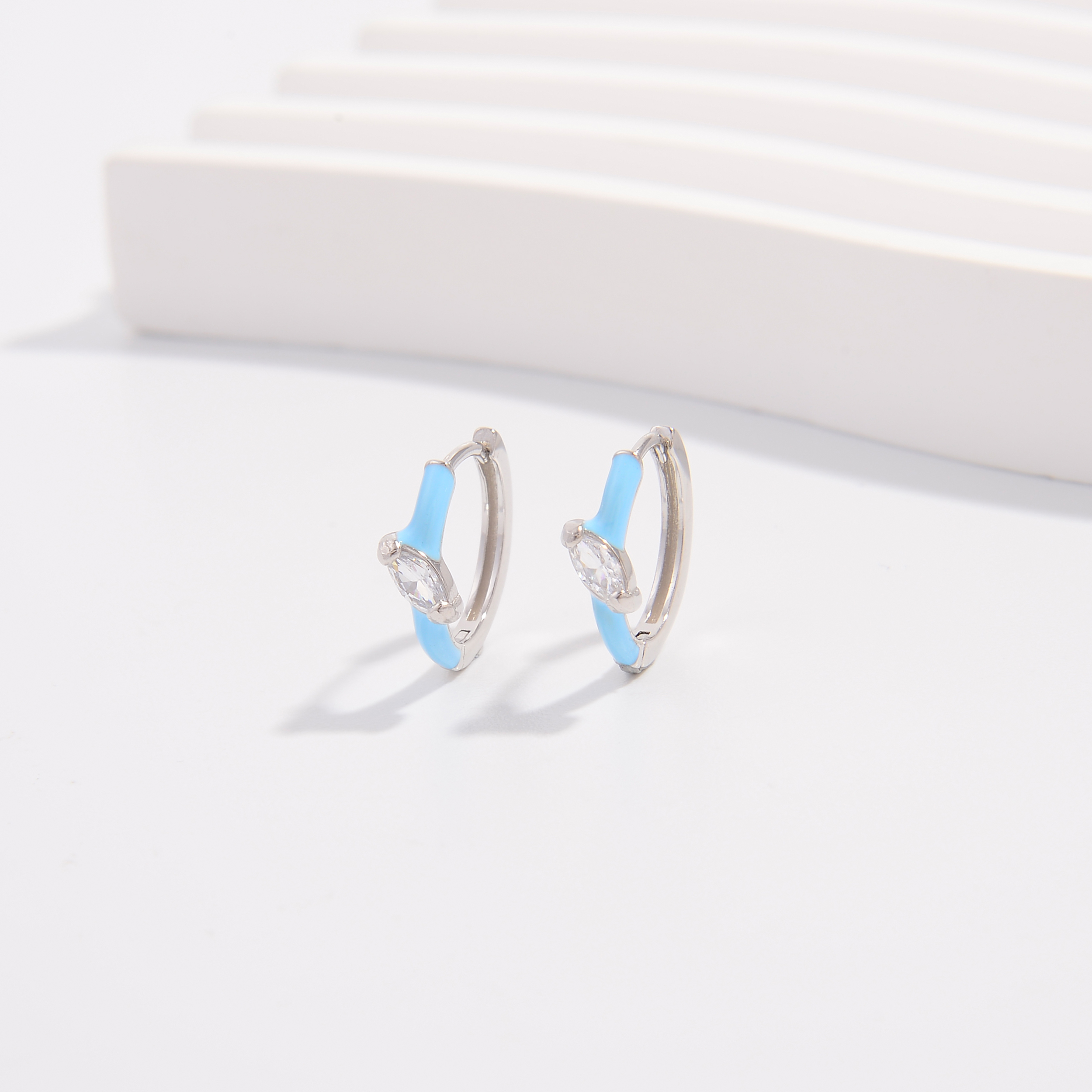 1 Pair IG Style Fairy Style Modern Style Round Plating Inlay Sterling Silver Zircon White Gold Plated Hoop Earrings display picture 3