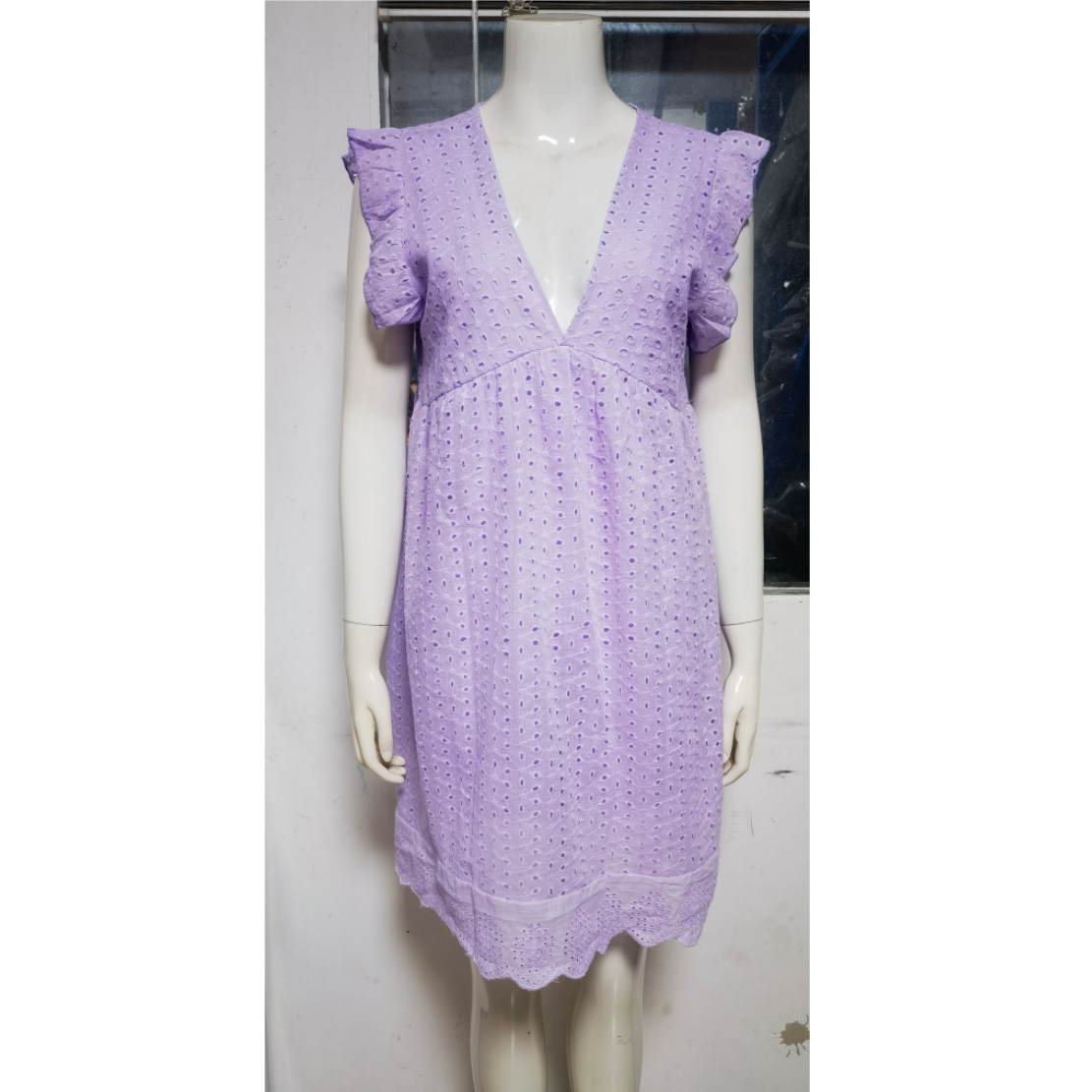 Women's Princess Dress Streetwear V Neck Patchwork Short Sleeve Solid Color Above Knee Street display picture 1