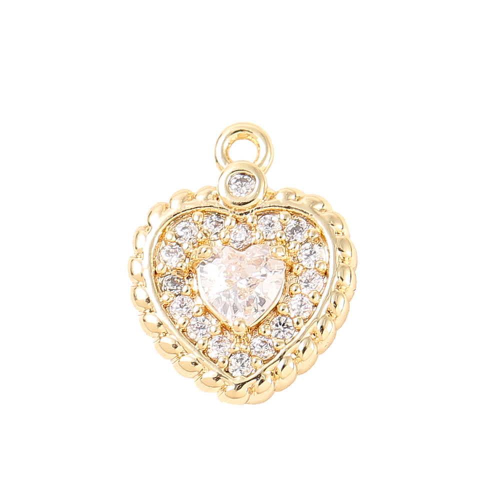 1 Piece Copper Zircon 18K Gold Plated White Gold Plated Heart Shape Polished Pendant display picture 7