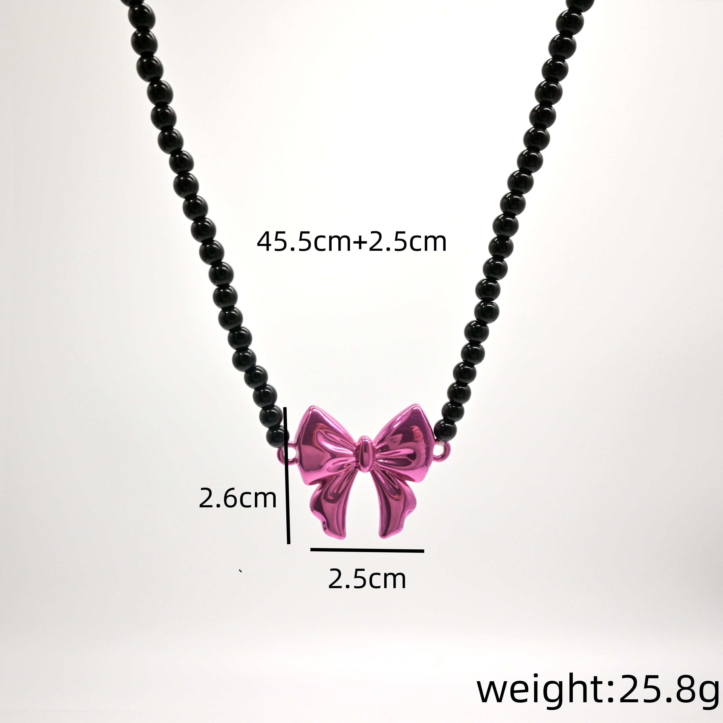 Hip-Hop Rose Flower Bow Knot Glass Copper Asymmetrical Beaded Women's Earrings Necklace display picture 4