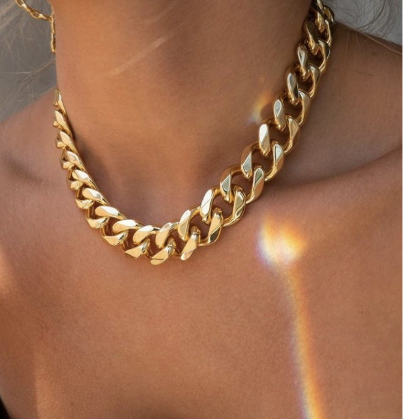 304 Stainless Steel 18K Gold Plated Hip-Hop Basic Streetwear Solid Color Necklace display picture 7