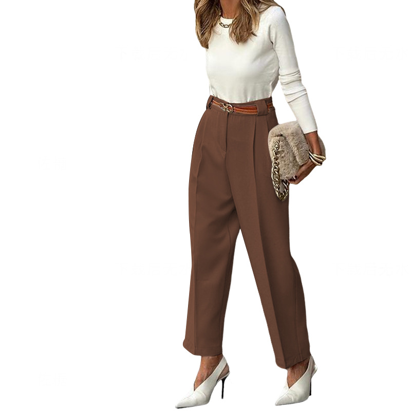 Women's Daily Streetwear Solid Color Ankle-Length Pocket Straight Pants display picture 13