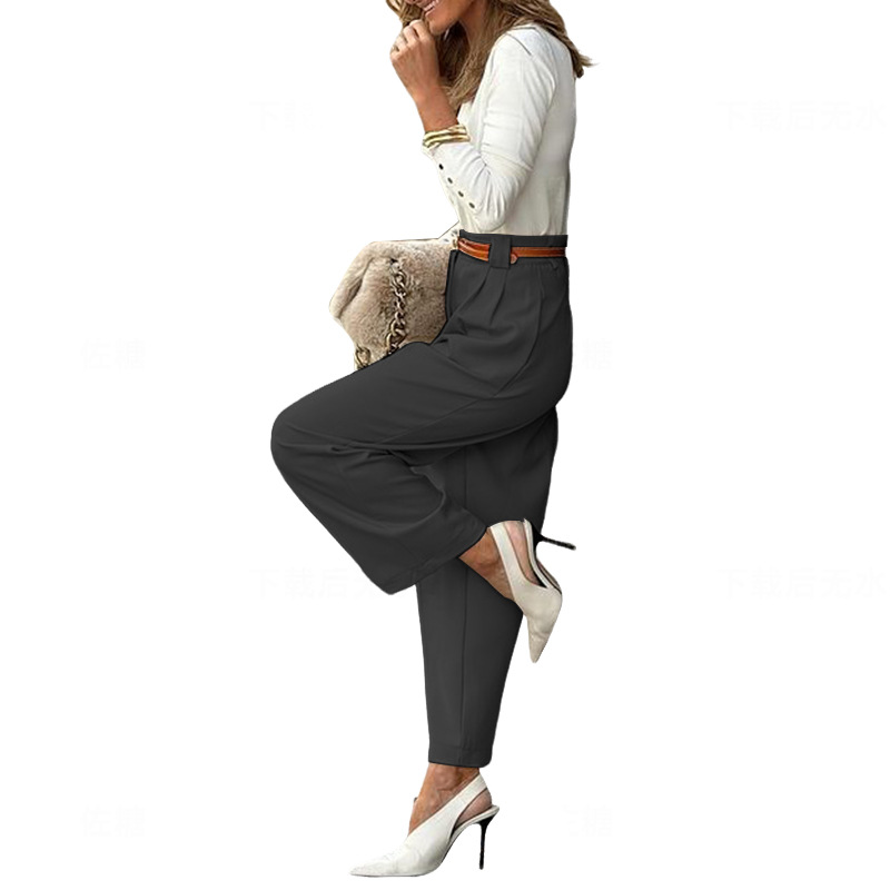 Women's Daily Streetwear Solid Color Ankle-Length Pocket Straight Pants display picture 14