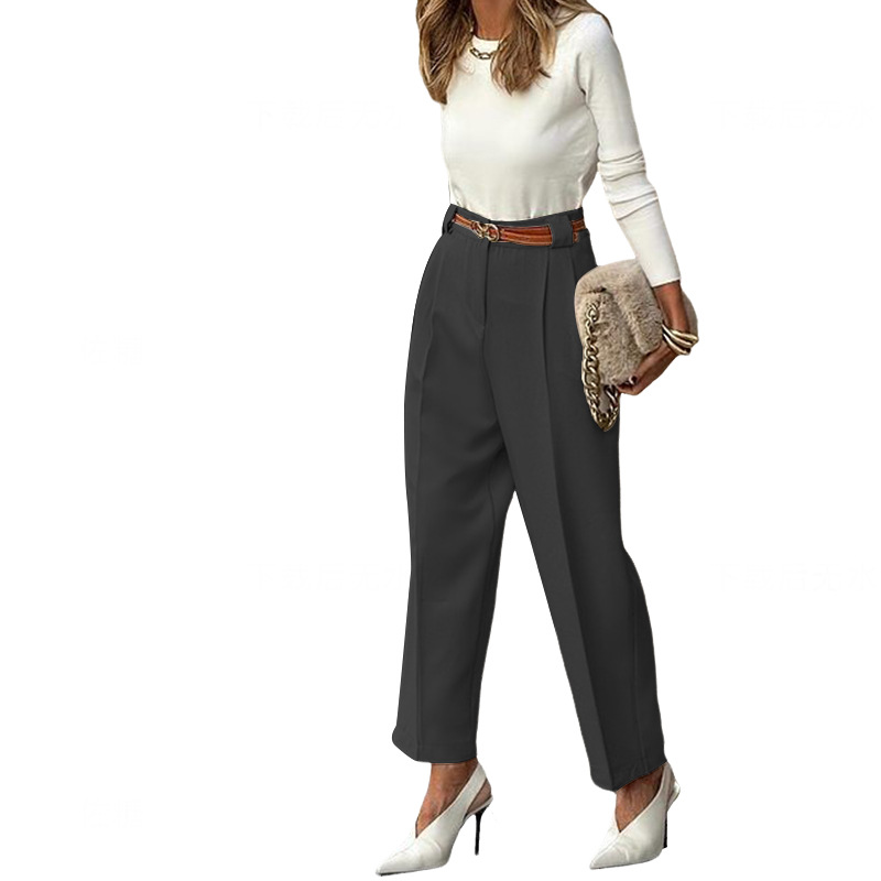 Women's Daily Streetwear Solid Color Ankle-Length Pocket Straight Pants display picture 15