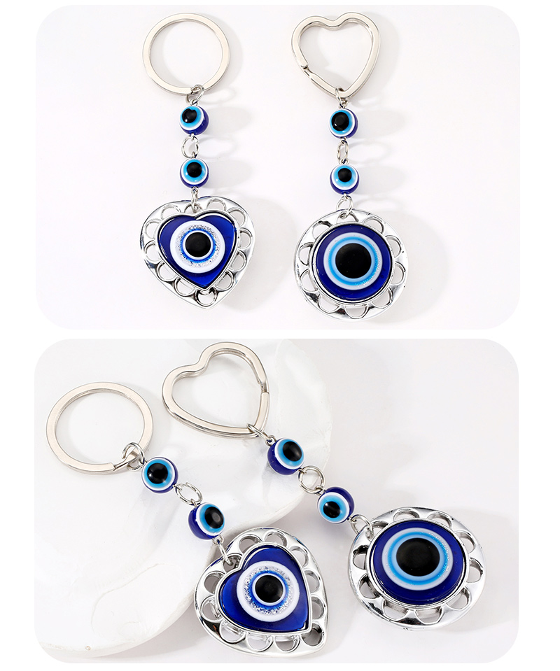 IG Style Classic Style Commute Devil's Eye Heart Shape Glass Casting Bag Pendant Keychain display picture 5