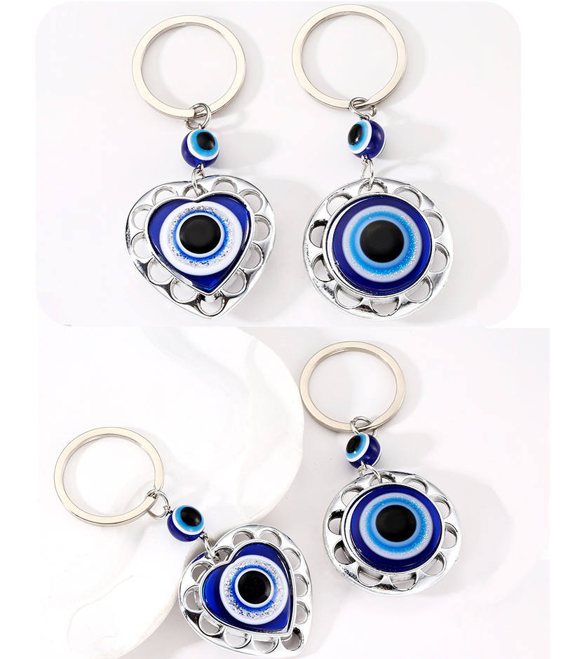 IG Style Classic Style Commute Devil's Eye Heart Shape Glass Casting Bag Pendant Keychain display picture 6