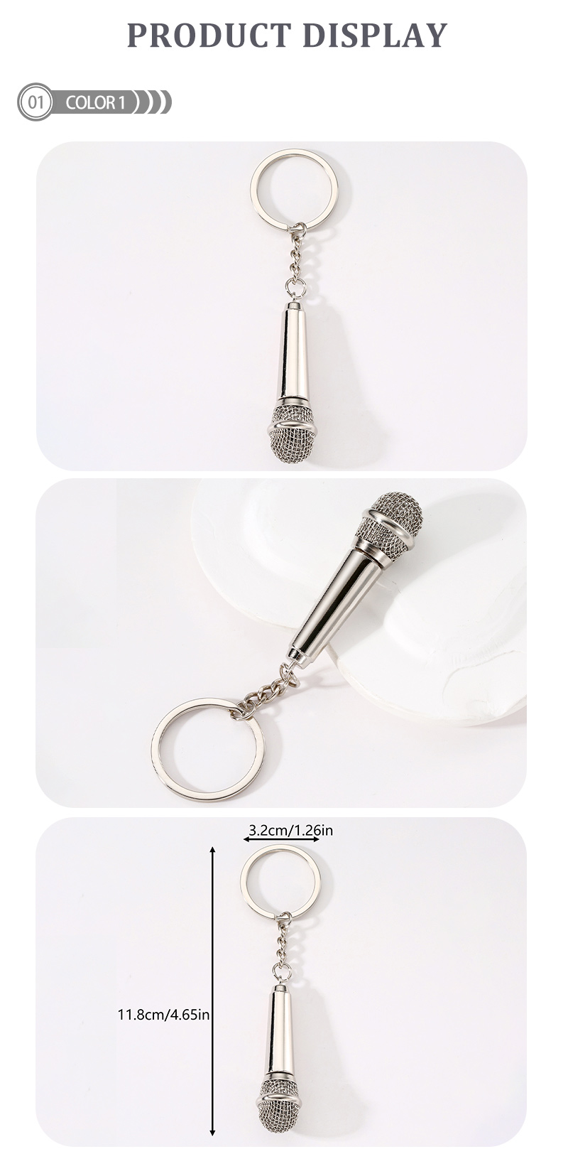 Style Moderne Style Simple Guitare Microphone Remarques Alliage Placage Pendentif De Sac Porte-Clés display picture 1