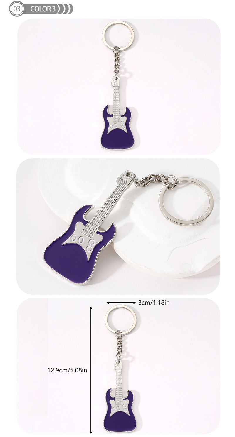 Modern Style Simple Style Guitar Microphone Notes Alloy Plating Bag Pendant Keychain display picture 3