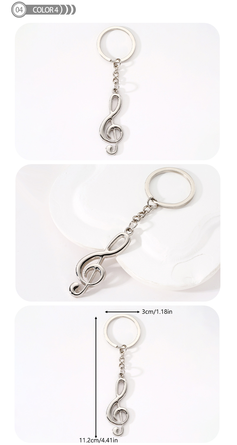 Modern Style Simple Style Guitar Microphone Notes Alloy Plating Bag Pendant Keychain display picture 4