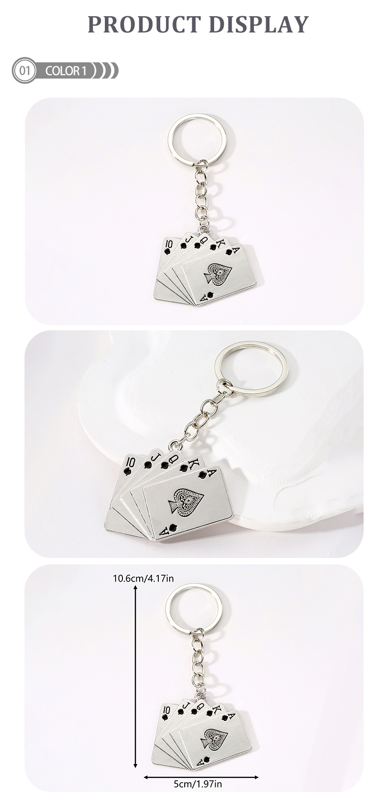 Simple Style Commute Poker Alloy Plating Bag Pendant Keychain display picture 1