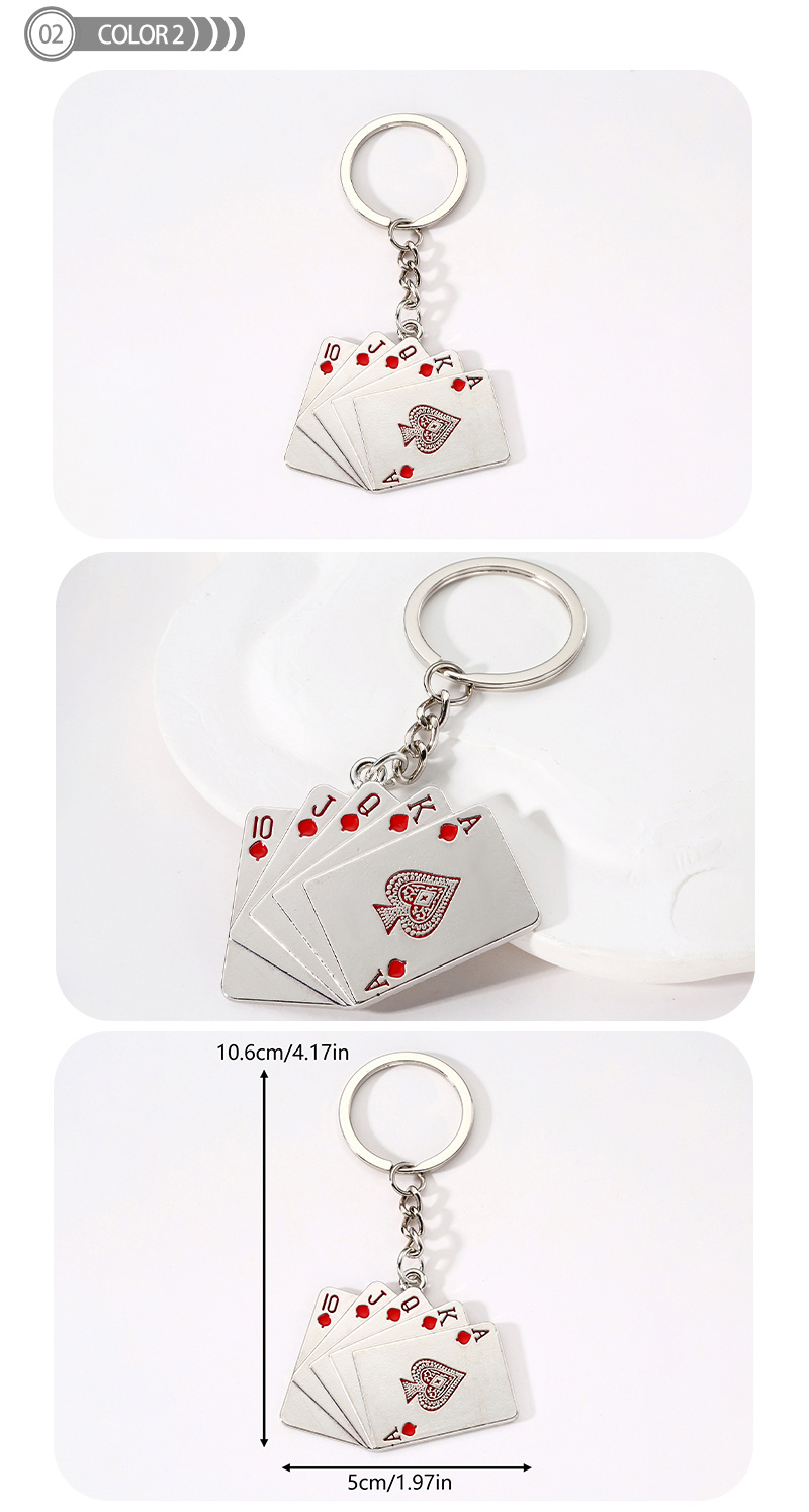 Simple Style Commute Poker Alloy Plating Bag Pendant Keychain display picture 2