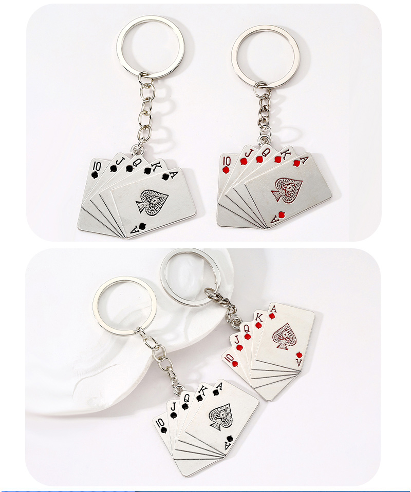Einfacher Stil Pendeln Poker Legierung Überzug Taschenanhänger Schlüsselbund display picture 3