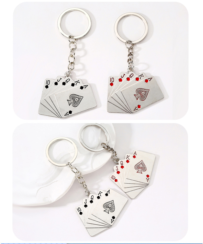 Style Simple Commuer Poker Alliage Placage Pendentif De Sac Porte-Clés display picture 3