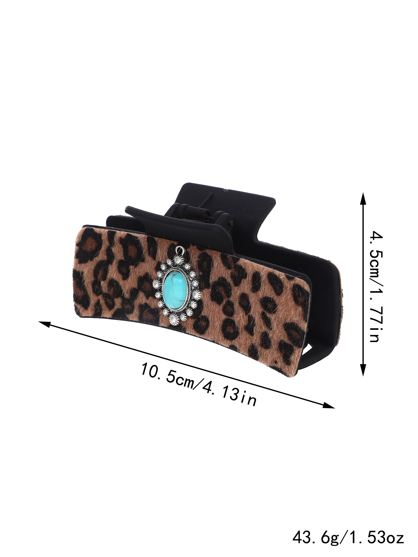 Women's Classic Style Commute Korean Style Leopard Pu Leather Inlay Turquoise Hair Claws display picture 5