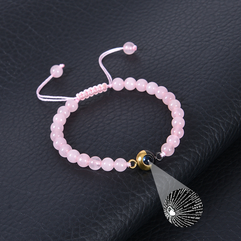 Romantic Modern Style Round Natural Stone Beaded Couple Drawstring Bracelets display picture 3