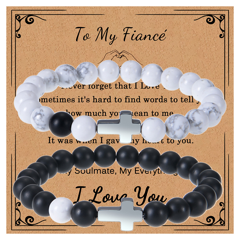 Basic Modern Style Classic Style Cross Natural Stone Beaded Unisex Bracelets display picture 8