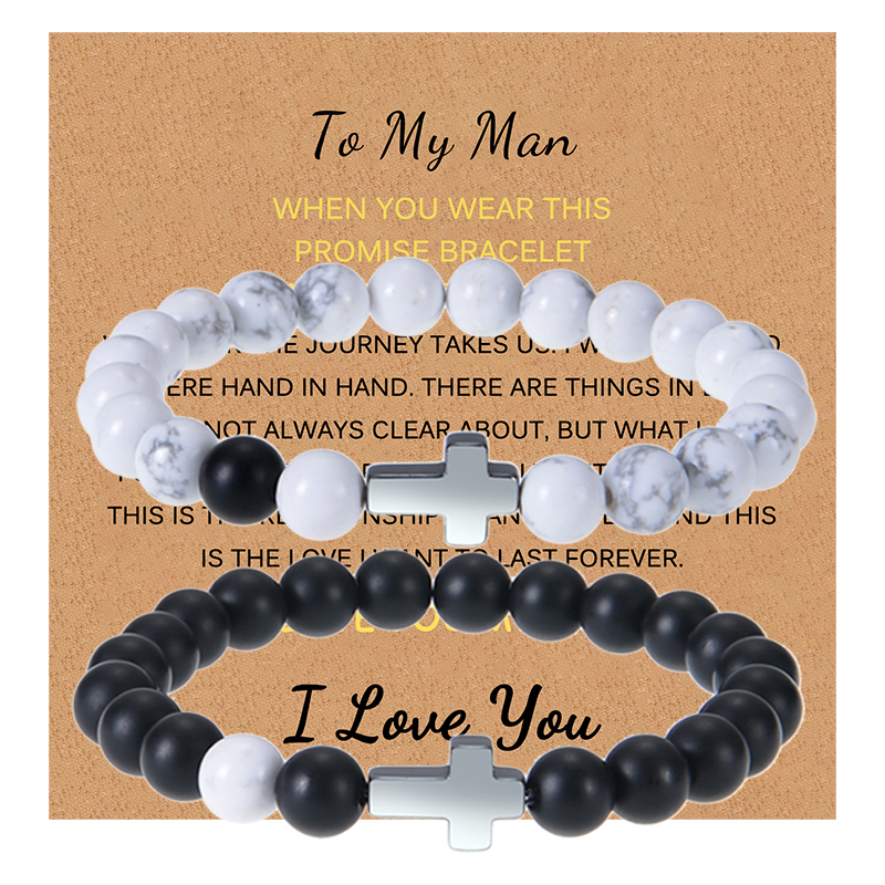 Basic Modern Style Classic Style Cross Natural Stone Beaded Unisex Bracelets display picture 6