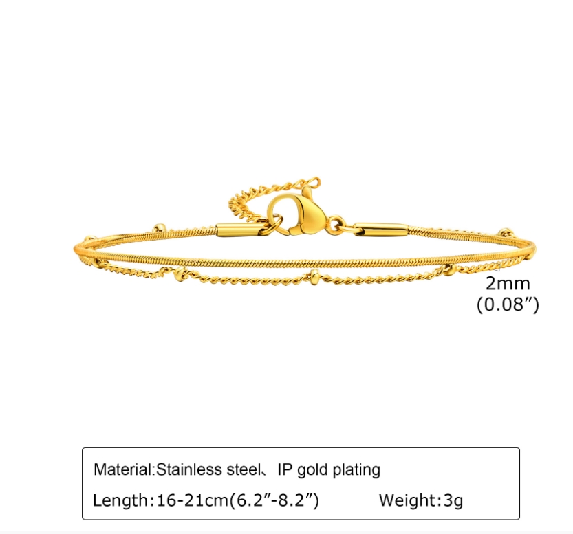 304 Stainless Steel Titanium Steel 18K Gold Plated Simple Style Classic Style Plating Geometric Solid Color Bracelets display picture 1