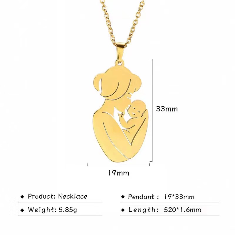 316 Stainless Steel  14K Gold Plated Lady Modern Style Classic Style Polishing Plating Human Solid Color Pendant Necklace display picture 1