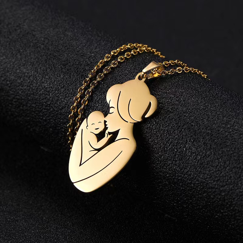 316 Stainless Steel  14K Gold Plated Lady Modern Style Classic Style Polishing Plating Human Solid Color Pendant Necklace display picture 5