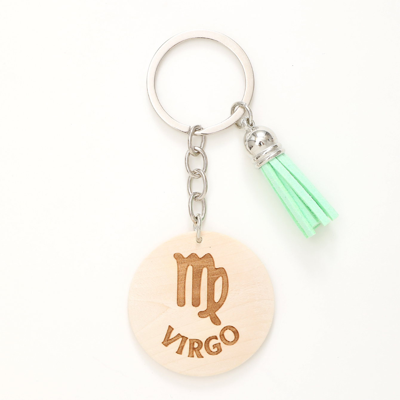 Casual Simple Style Classic Style Letter Constellation Wood Tassel Bag Pendant Keychain display picture 6