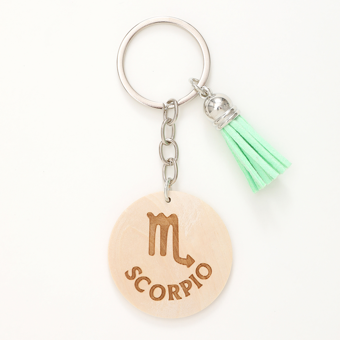 Casual Simple Style Classic Style Letter Constellation Wood Tassel Bag Pendant Keychain display picture 7