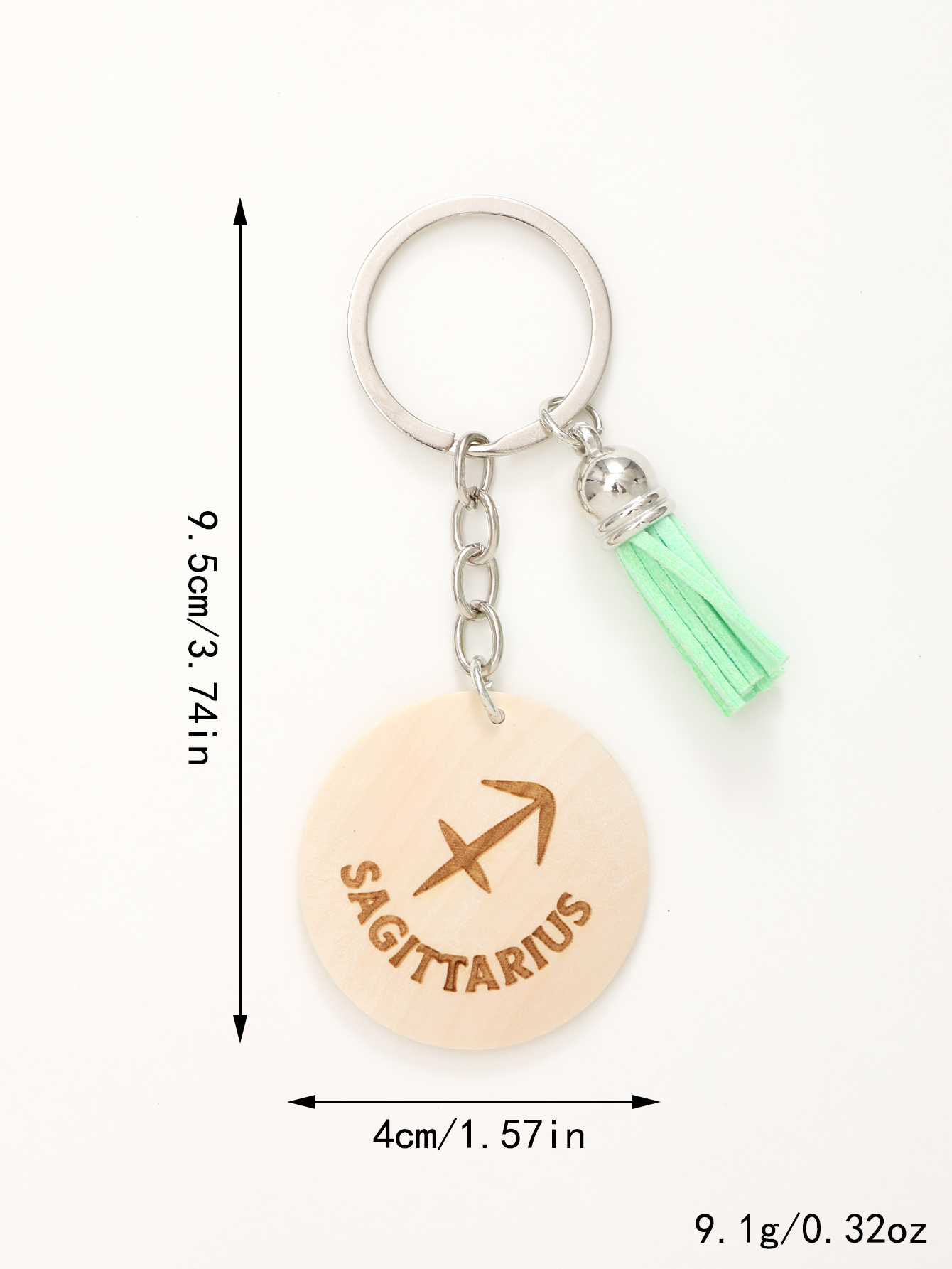 Casual Simple Style Classic Style Letter Constellation Wood Tassel Bag Pendant Keychain display picture 16
