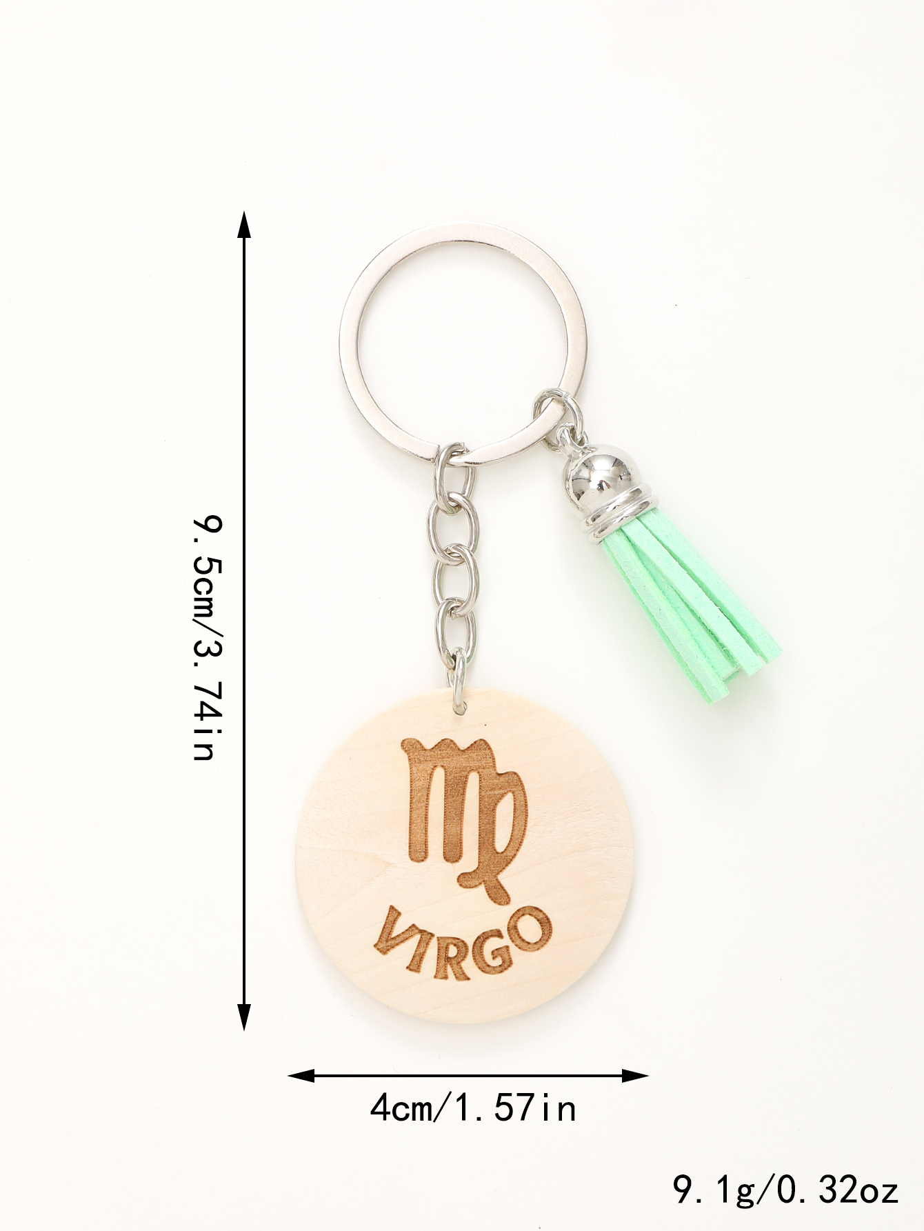 Casual Simple Style Classic Style Letter Constellation Wood Tassel Bag Pendant Keychain display picture 15