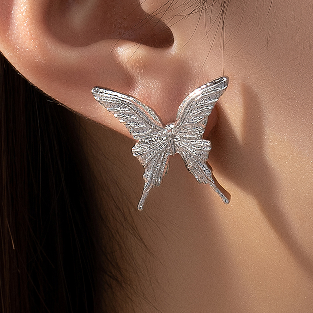 1 Pair Sweet Commute Butterfly Zinc Alloy Ear Studs display picture 3