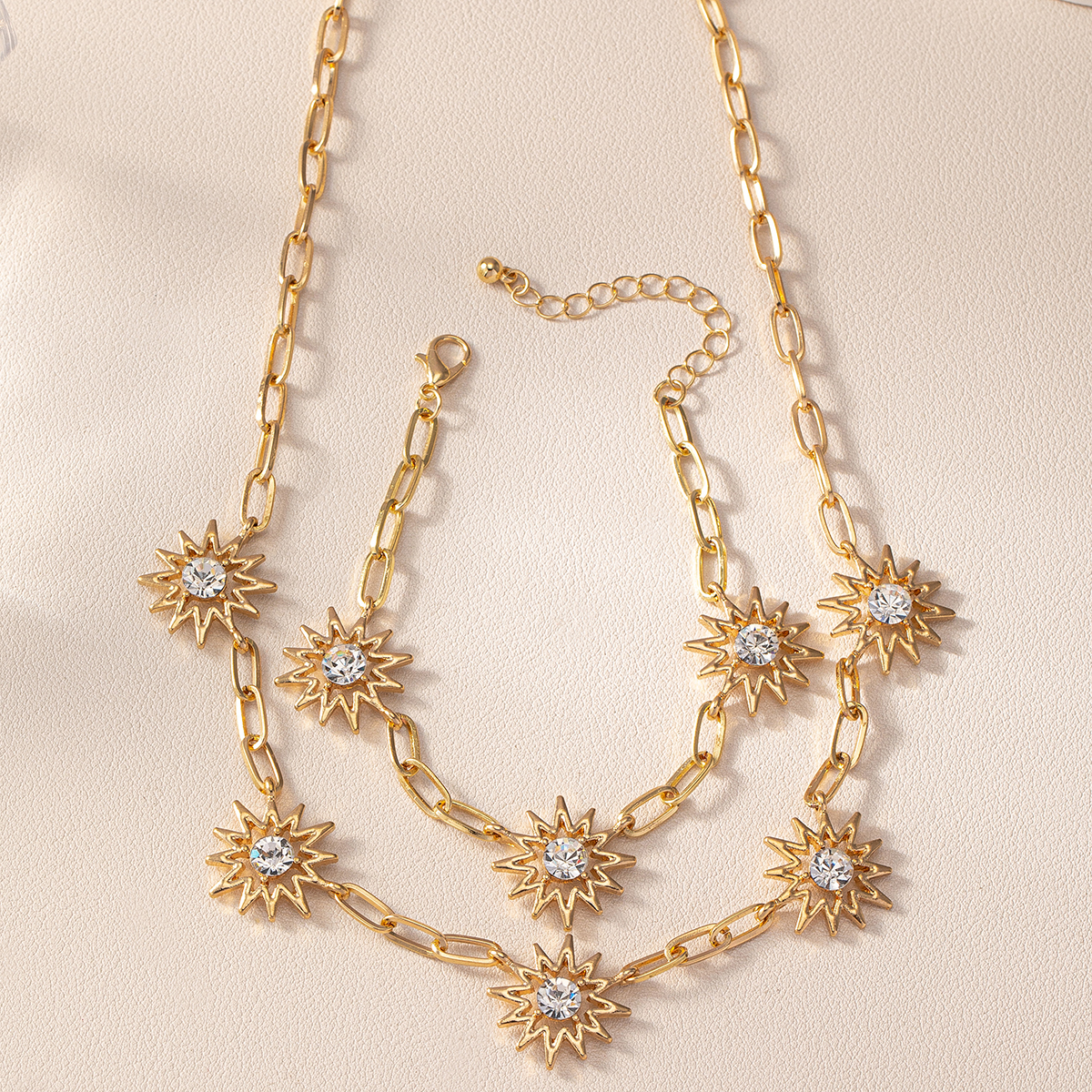 Bohemian Simple Style Flower Rhinestones Alloy Wholesale Jewelry Set display picture 6