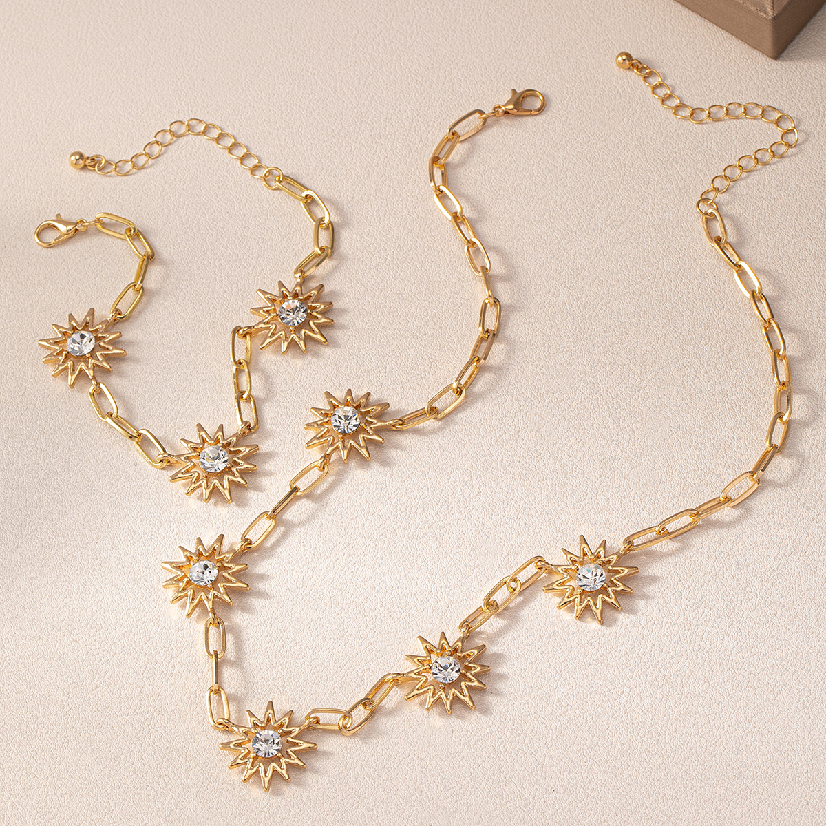 Bohemian Simple Style Flower Rhinestones Alloy Wholesale Jewelry Set display picture 5
