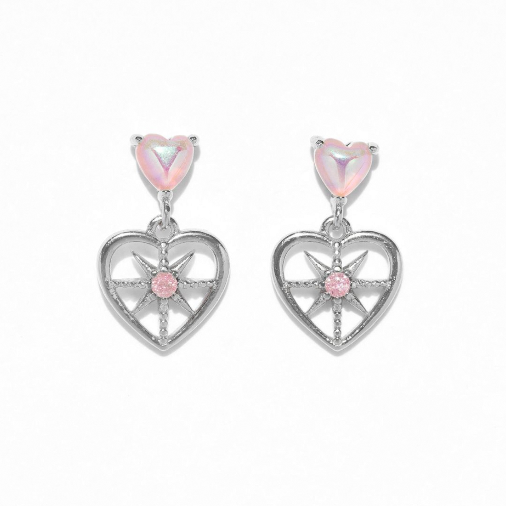 1 Pair IG Style Cute Simple Style Round Heart Shape Hollow Out Inlay Copper Zircon 18K Gold Plated White Gold Plated Ear Studs display picture 7
