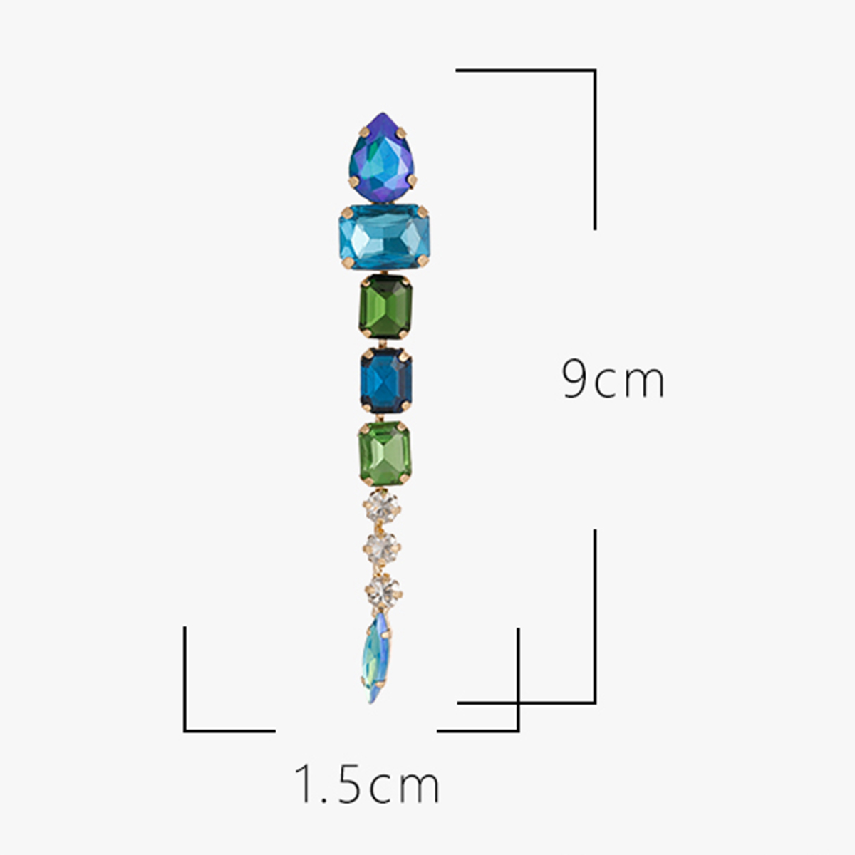 1 Pair Retro Exaggerated Geometric Inlay Zinc Alloy Rhinestones Glass Drop Earrings display picture 7