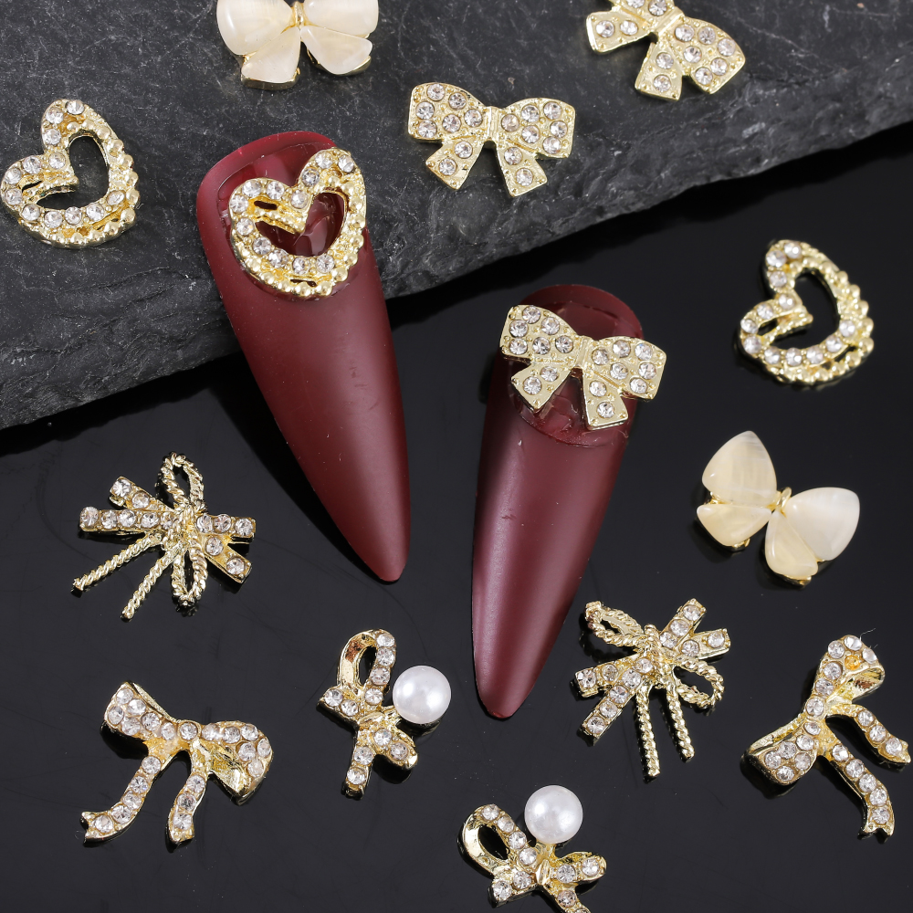 Princess Shiny Flower Butterfly Bow Knot Zinc Alloy Nail Decoration Accessories A Pack Of 30 display picture 6