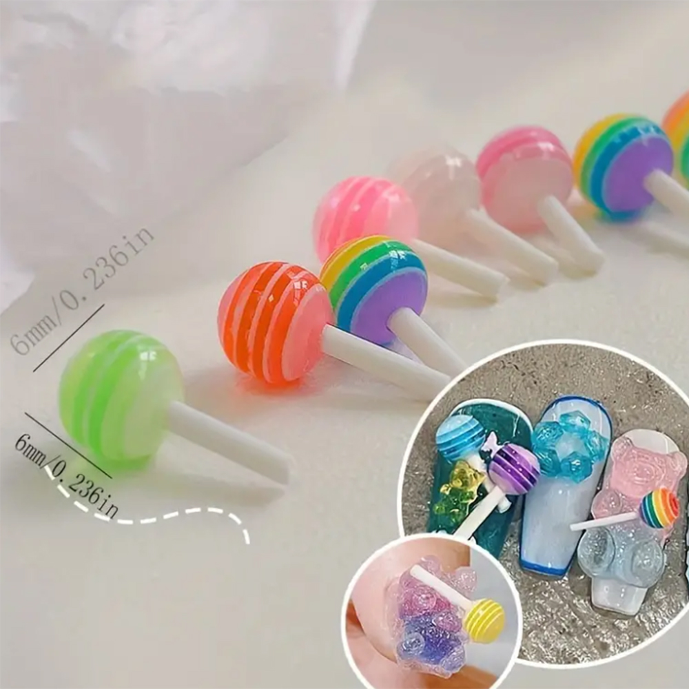 Cute Lollipop Resin Nail Decoration Accessories 100 PCS/Package display picture 3