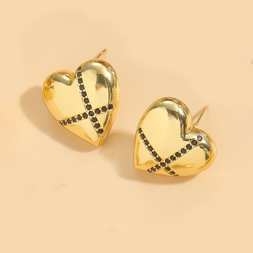 1 Pair Vintage Style Simple Style Commute Bow Knot Plating Inlay Copper Zircon 14K Gold Plated Ear Studs display picture 1