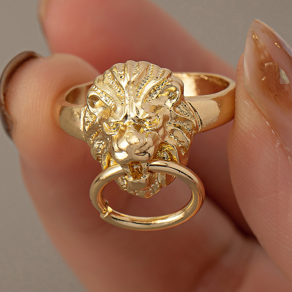 Rock Punk Streetwear Lion Alloy Wholesale Rings display picture 6