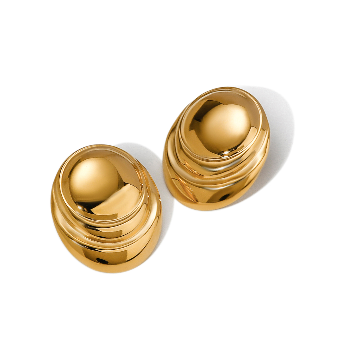 1 Pair Simple Style Classic Style Solid Color Plating 304 Stainless Steel 18K Gold Plated Ear Studs display picture 8