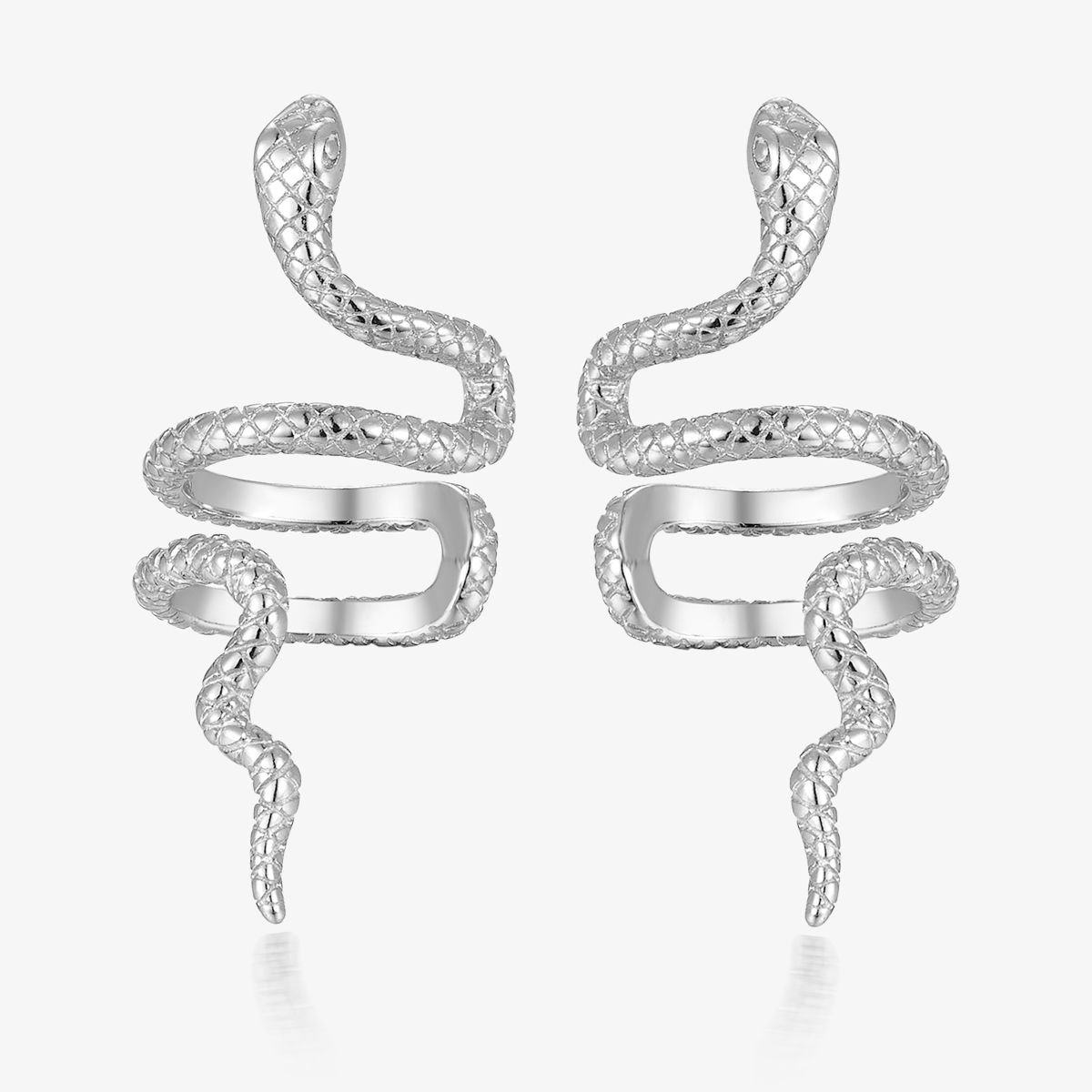 1 Pair Vacation Punk Simple Style Snake Plating Sterling Silver White Gold Plated Gold Plated Ear Cuffs display picture 9