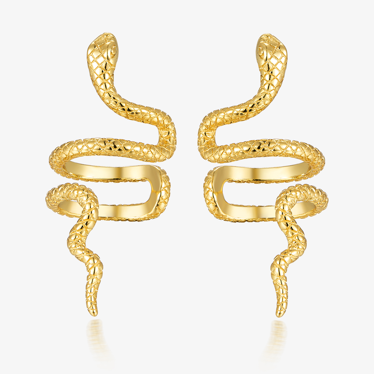 1 Pair Vacation Punk Simple Style Snake Plating Sterling Silver White Gold Plated Gold Plated Ear Cuffs display picture 10