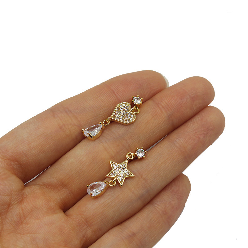 1 Piece Nose Rings & Studs Glam Rock Ethnic Style Star Heart Shape Butterfly 316 Stainless Steel  Copper Plating Inlay Rhinestones Zircon Gold Plated Nose Rings & Studs display picture 16