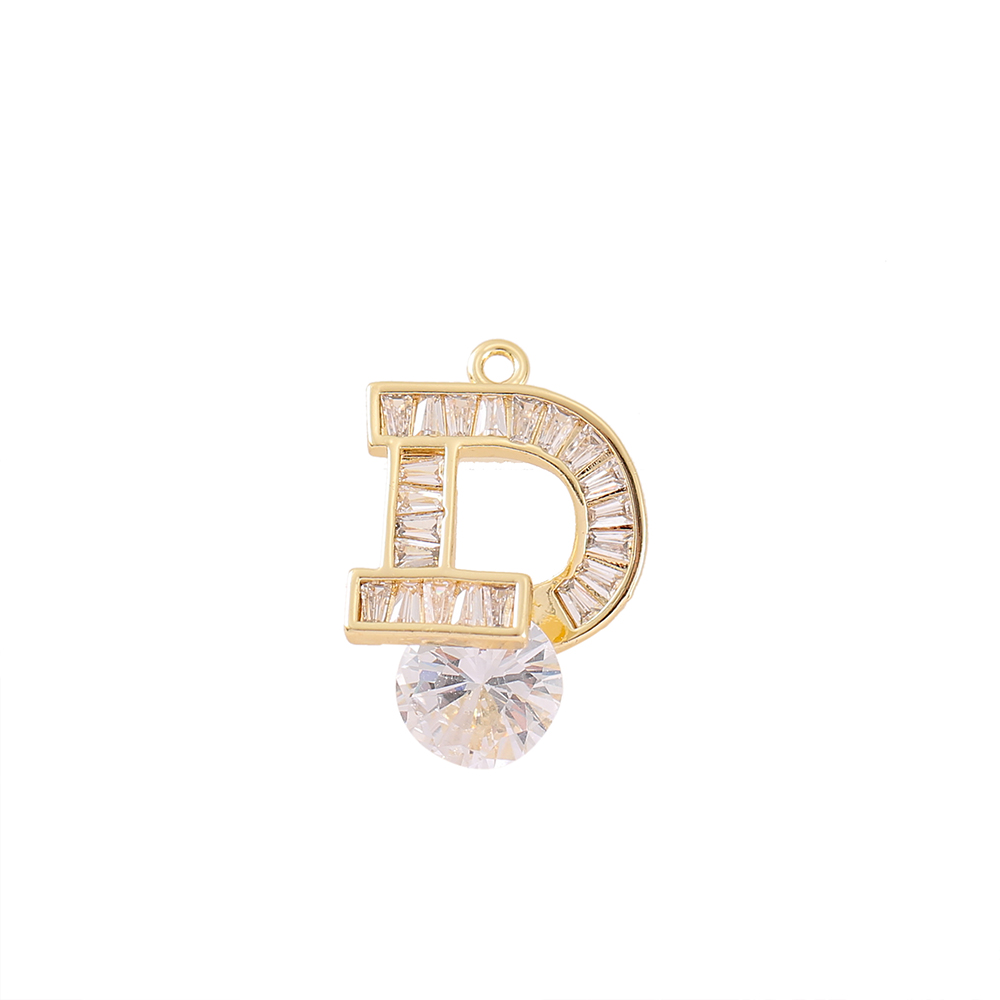 1 Piece 13*28mm Copper Zircon 18K Gold Plated Round Heart Shape Rhombus Polished Pendant display picture 7