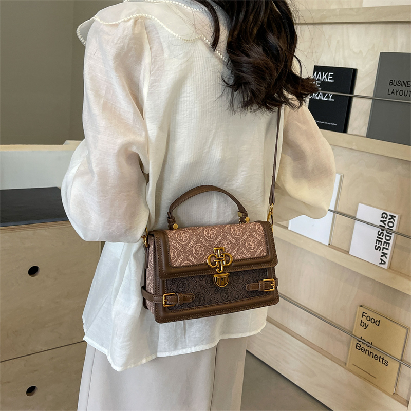 Women's Medium Pu Leather Printing Vintage Style Classic Style Lock Clasp Crossbody Bag display picture 11