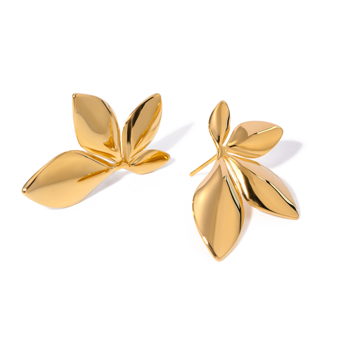 1 Pair Simple Style Classic Style Solid Color Plating 304 Stainless Steel 18K Gold Plated Earrings display picture 7