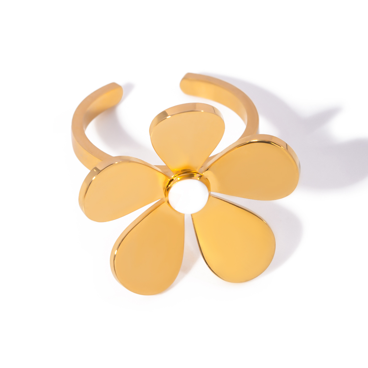 304 Stainless Steel 18K Gold Plated IG Style Simple Style Classic Style Plating Little Daisy Rings display picture 8