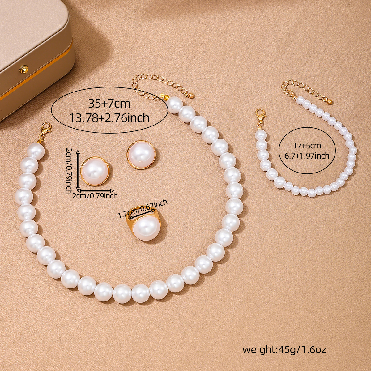 Simple Style Classic Style Round Artificial Pearls Alloy Plastic Wholesale Jewelry Set display picture 5