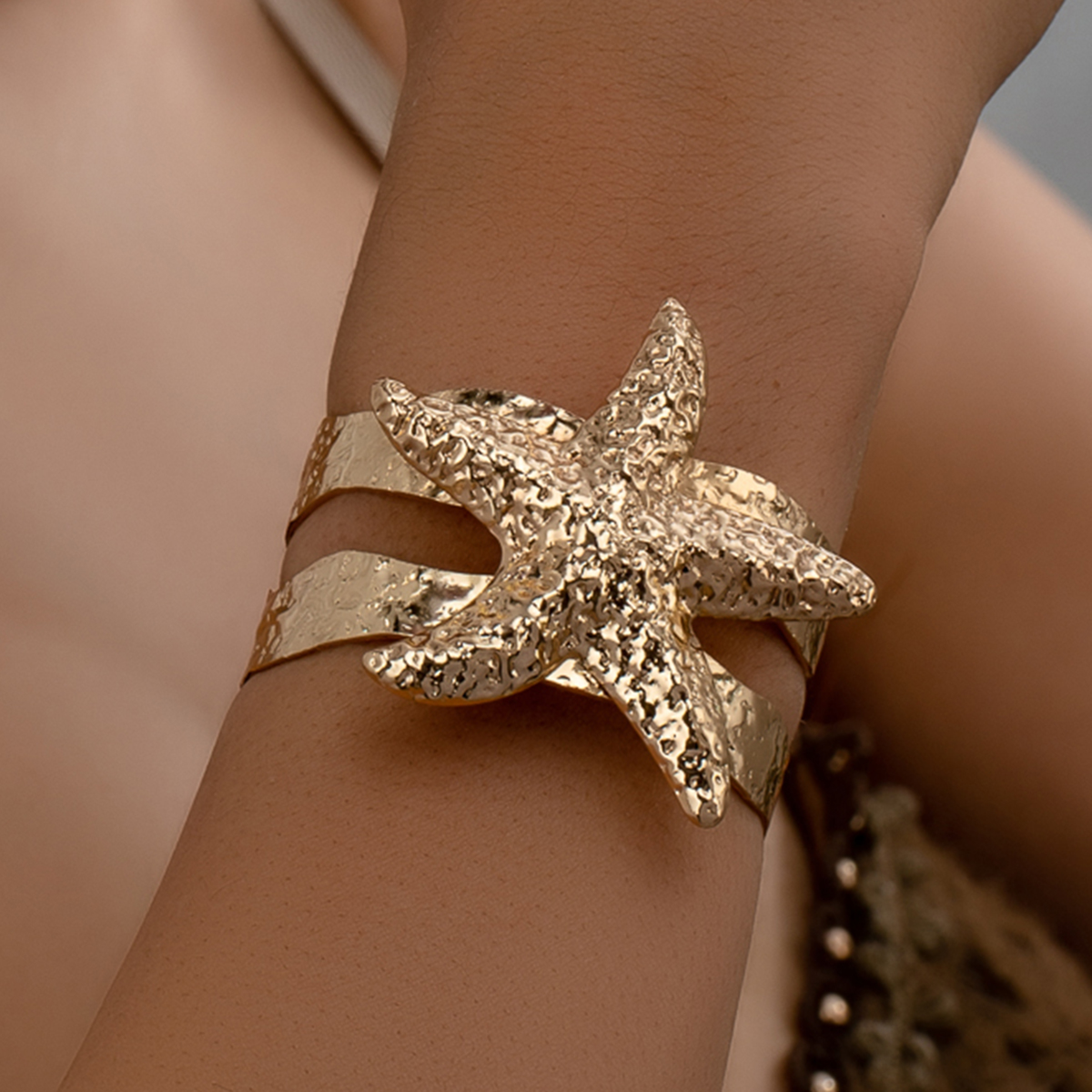 Wholesale Jewelry IG Style Beach Starfish Shell Alloy Bangle display picture 1
