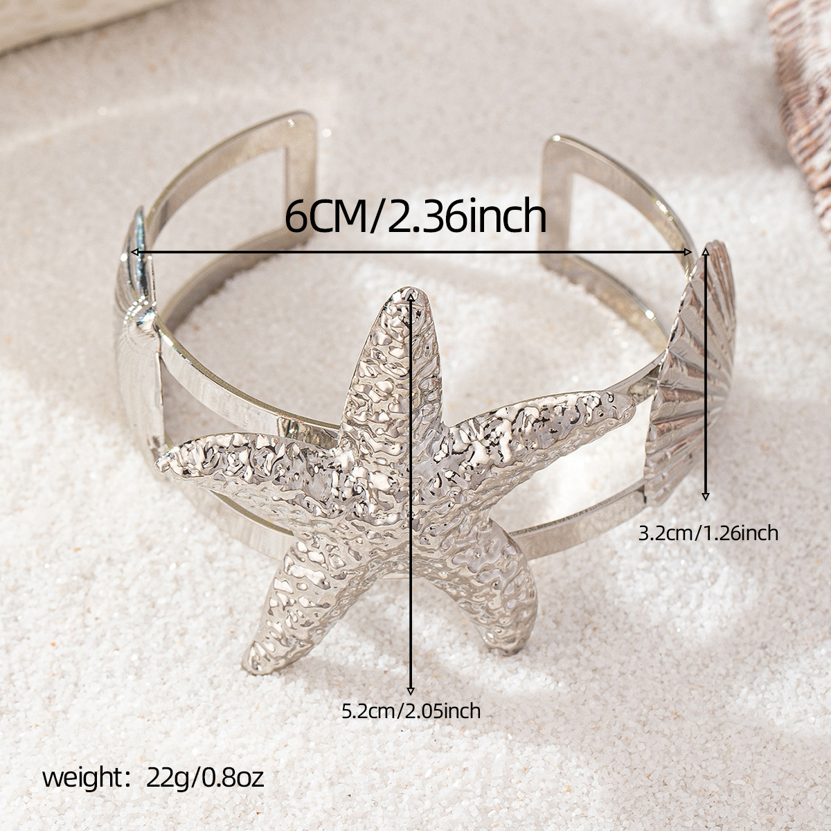 Wholesale Jewelry IG Style Beach Starfish Shell Alloy Bangle display picture 9